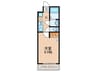 仮)フラッティ谷口園町 1Kの間取り