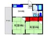 ビラカルム 2DKの間取り