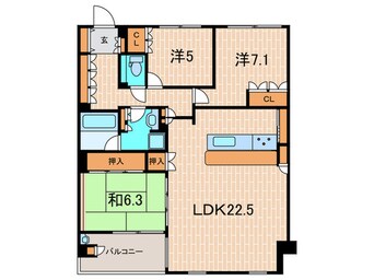 間取図 プレティナージュ苦楽園（107）