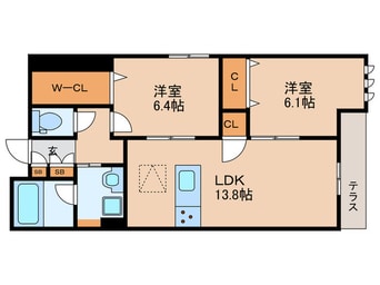 間取図 仮)シャーメゾン西ノ京