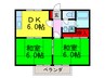 サンビレッジ枚方Ａ棟 2DKの間取り