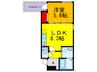 フジパレス若江岩田サウス 1LDKの間取り