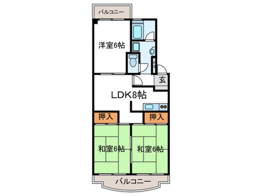 間取図 ﾋﾞﾗNS1