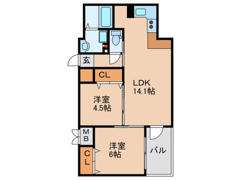 間取図 ウインズコ－ト新北野