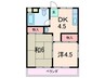 シティハイツ西岡本 2DKの間取り