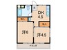 シティハイツ西岡本 2DKの間取り