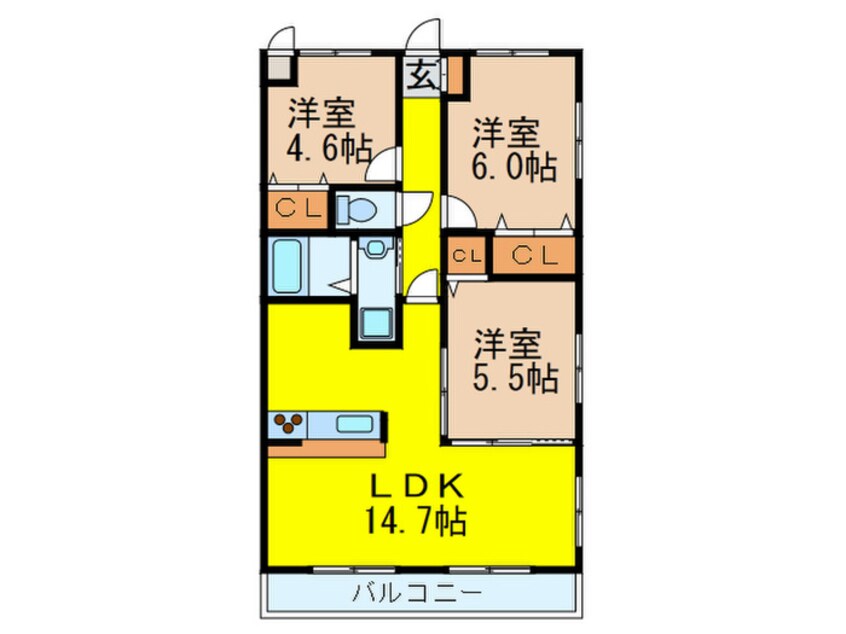 間取図 VERDURE千里山西参番館