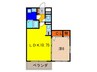 ベルビ－宝塚 1LDKの間取り