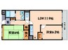 ロジュマン　コシノハラ 2LDKの間取り
