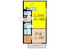 セジュール中穂積 1LDKの間取り