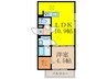 セジュール中穂積 1LDKの間取り