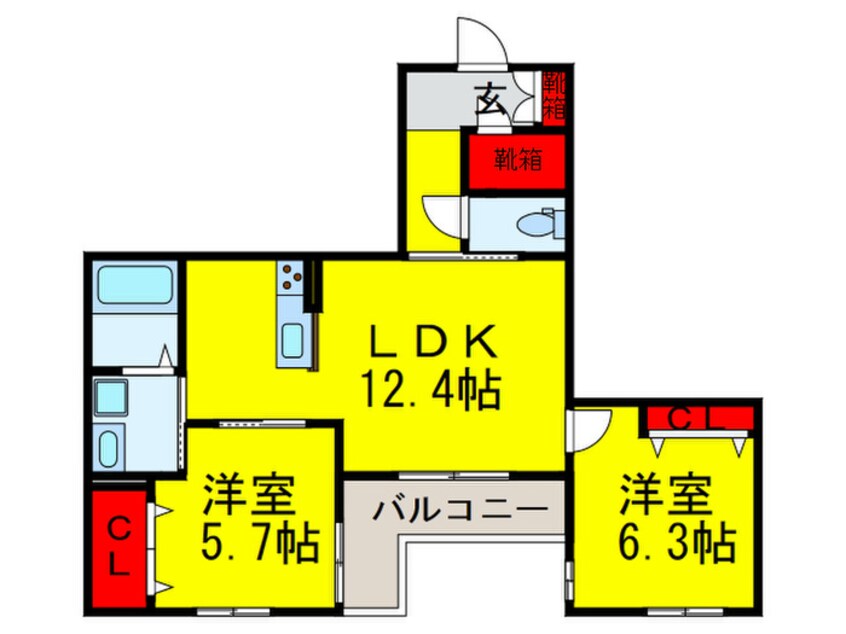 間取図 ファイブコート三国ヶ丘