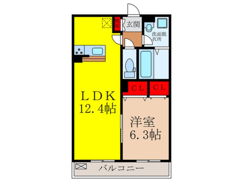 間取図 リブリ・リヴェール池田呉服町