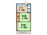 下野ハイツ 2DKの間取り
