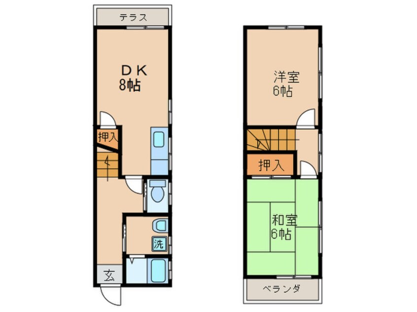 間取図 西野山欠ノ上町テラスハウス