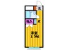 コーポ竹 1Rの間取り