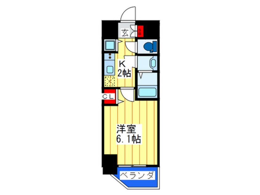 間取図 ﾌｧｽﾃｰﾄ玉造駅前ﾀﾞﾐｭｳ（801）