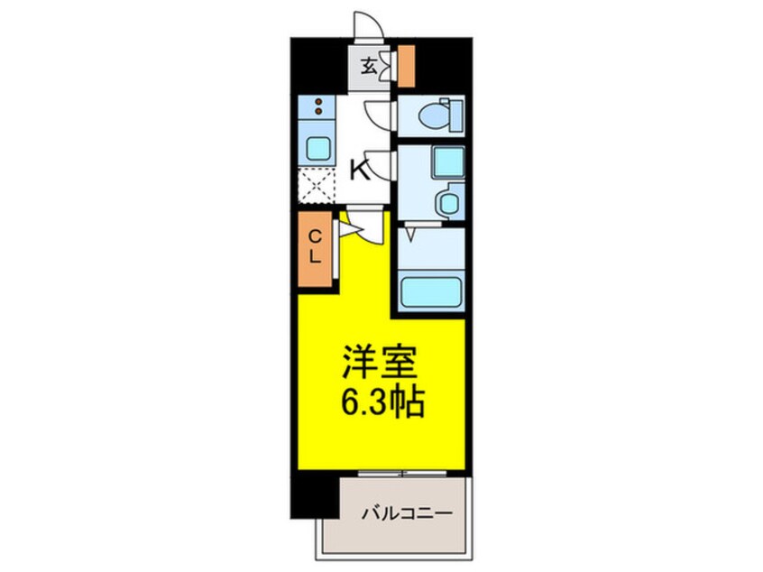 間取図 ｴｽﾘｰﾄﾞﾚｼﾞﾃﾞﾝｽ大阪福島ｲｰｽﾄ