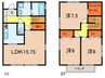 村山戸建借家Ｂ 3LDKの間取り