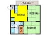 メゾンブラン 2DKの間取り
