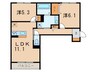ワン　ウェーブ霞ヶ丘 2LDKの間取り