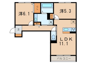 間取図 ワン　ウェーブ霞ヶ丘