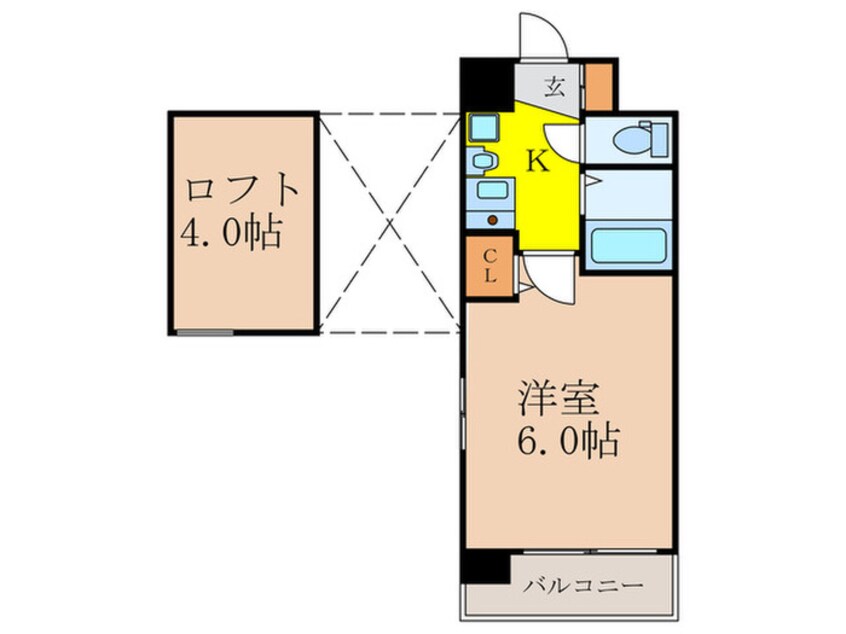 間取図 ｴｽﾃﾑｺ-ﾄ新大阪Ⅴｿﾚｯｸｽ(１００１)