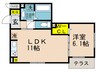 グランクレール兵庫町 1LDKの間取り