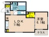 グランクレール兵庫町 1LDKの間取り