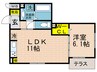 グランクレール兵庫町 1LDKの間取り