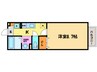 ラ・フロ－ル桂川Ⅱ 1Kの間取り