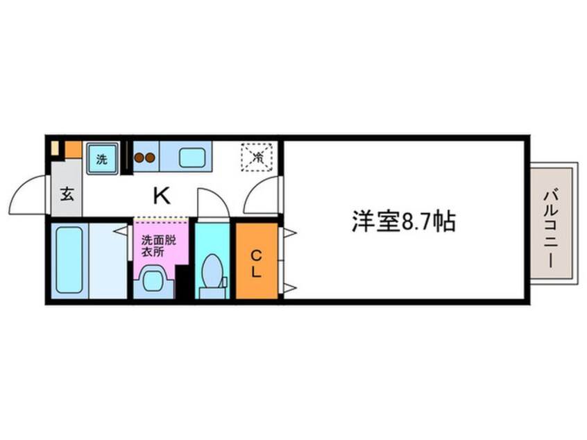 間取図 ラ・フロ－ル桂川Ⅱ