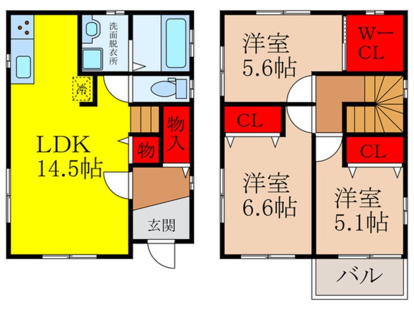 間取図 仮)ﾌｼﾞﾊﾟﾚｽ戸建賃貸豊島南1号地