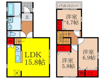 間取図 仮）ﾌｼﾞﾊﾟﾚｽ戸建賃貸豊島南7号地