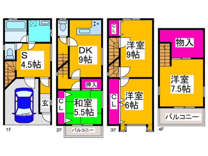 間取図 八田北町貸家