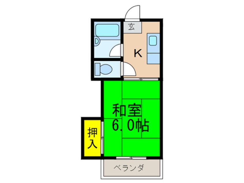 間取図 クレジール牧野B棟