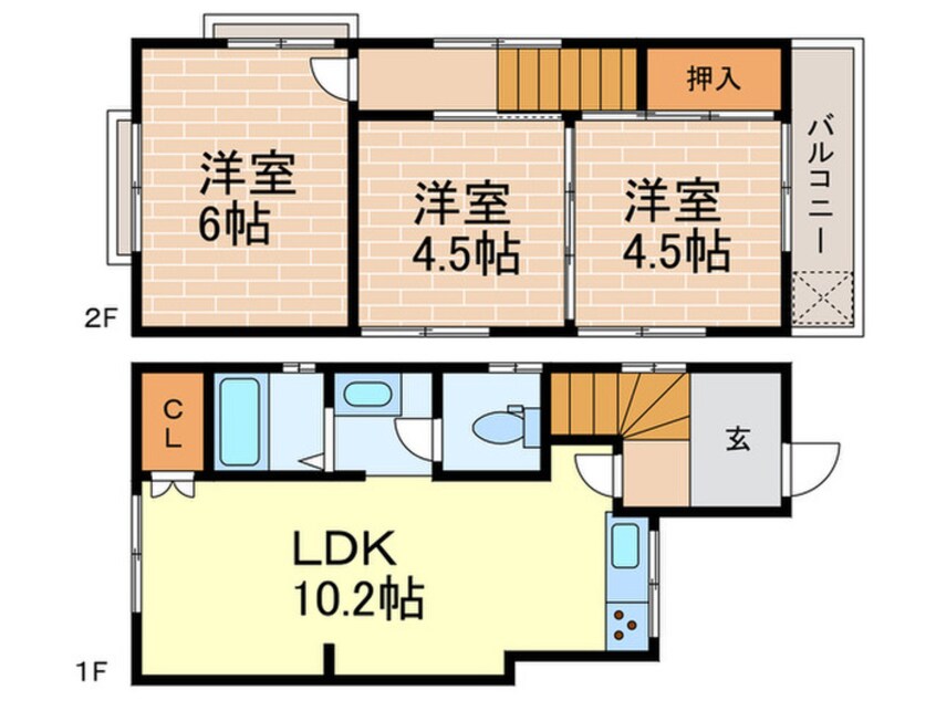 間取図 西宮市東町１丁目貸家