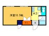 ビューパレス吉田 1Kの間取り