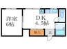 ビューパレス吉田 1DKの間取り