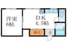 ビューパレス吉田 1DKの間取り