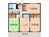 シャンブル水無瀬 3DKの間取り
