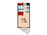 コスモタワ－ 1Kの間取り