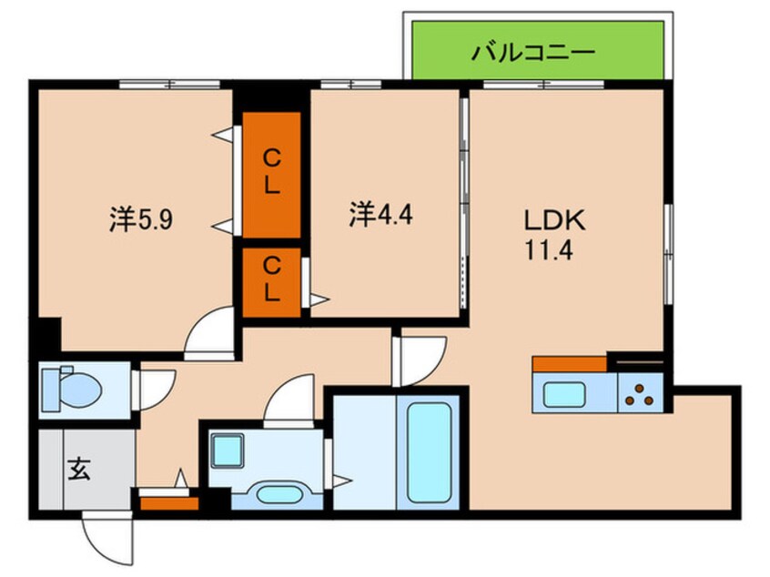 間取図 高倉山フラッツ