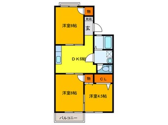 間取図 ホワイトハイツ八尾木