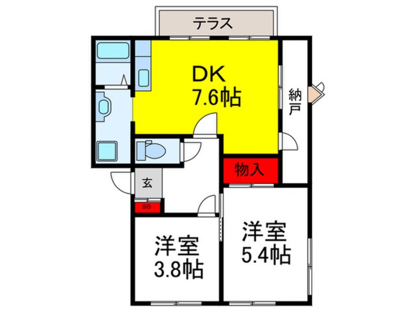 間取図 ﾌﾚｸﾞﾗﾝｽ･ﾊﾙ