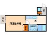 メゾン夕陽ヶ丘 1Kの間取り