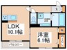 Ｄ－ＲＯＯＭ　ＮＡＮＫＡＩ 1LDKの間取り