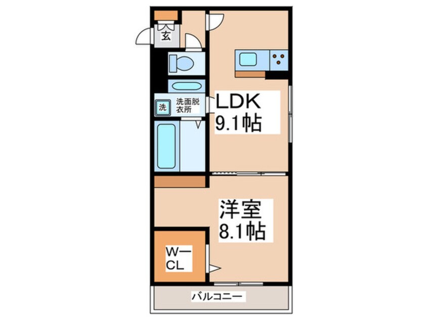 間取図 Ｄ－ＲＯＯＭ　ＮＡＮＫＡＩ