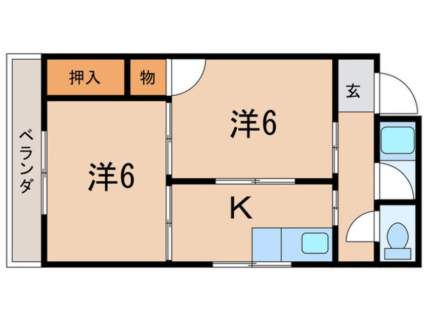 間取図 マンション空田 B