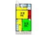 京町第一マンション 2Kの間取り
